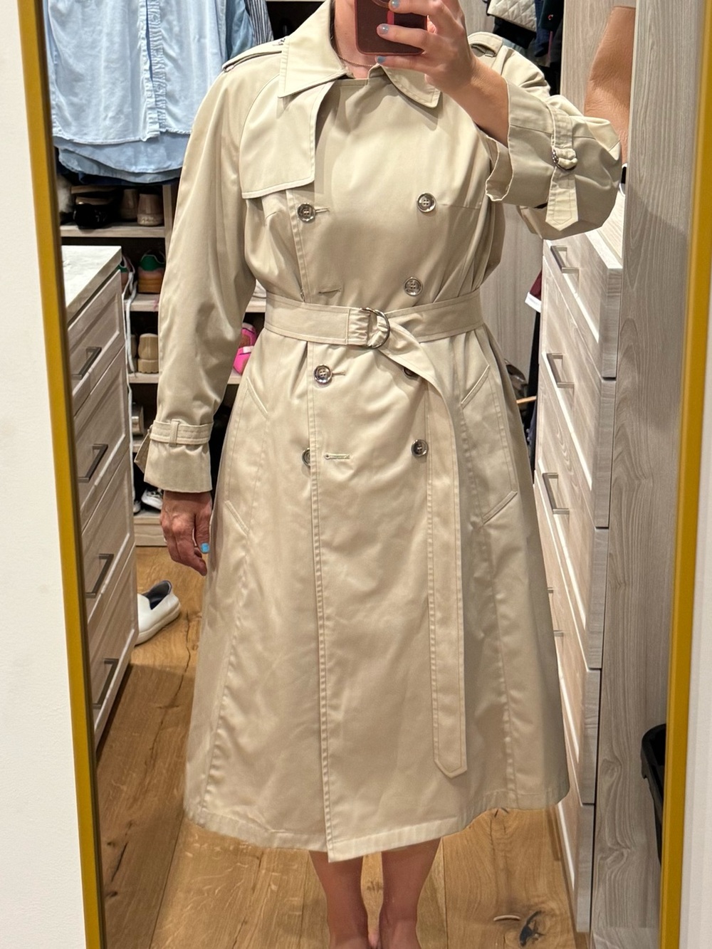 Vintage London Fog Light Beige Trench Coat size 16/XL - Picture 7 of 10